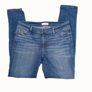 ANN TAYLOR LOFT WOMEN'S MID RISE BLUE DENIM MID/DARK WASH MODERN SKINNY JEANS